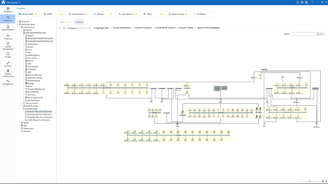 Networkplan in Docusnap