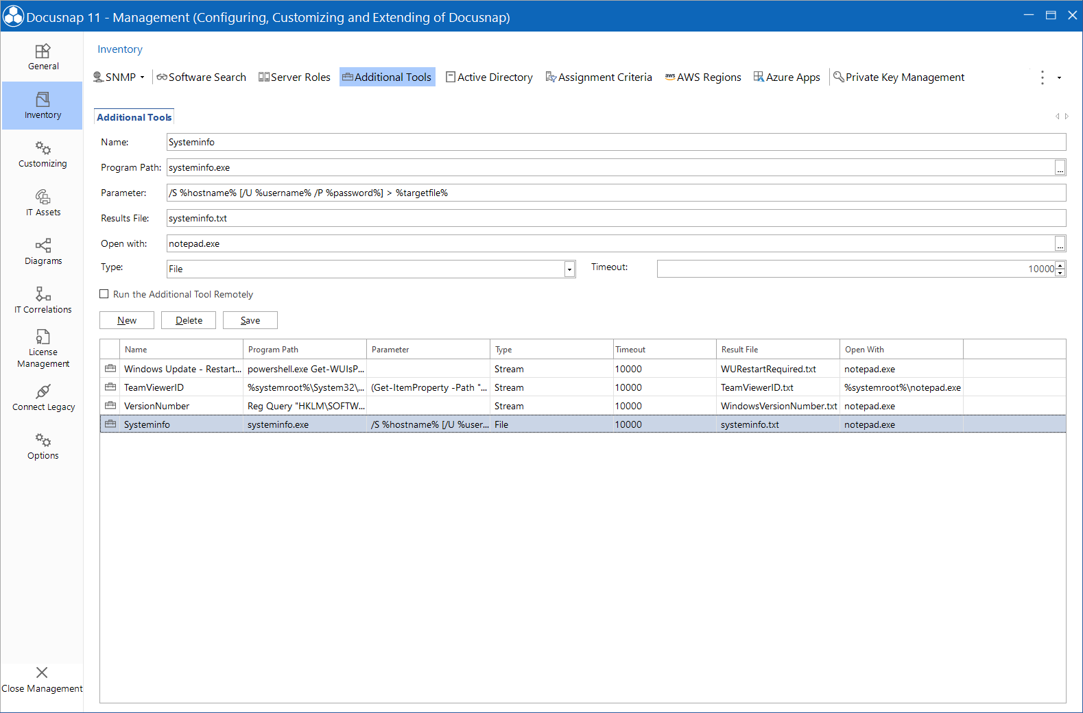 Docusnap-Management-Inventory-Additional-Tools
