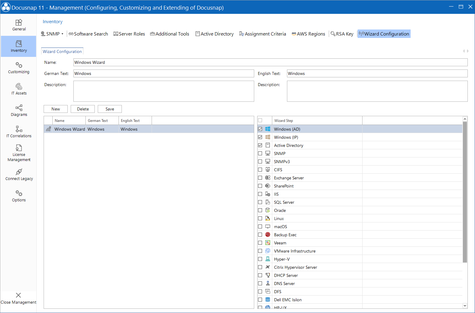 Docusnap-Management-Inventory-Wizard-Configuration