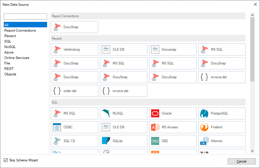 Docusnap-Report-Designer-Dictionary-Connection