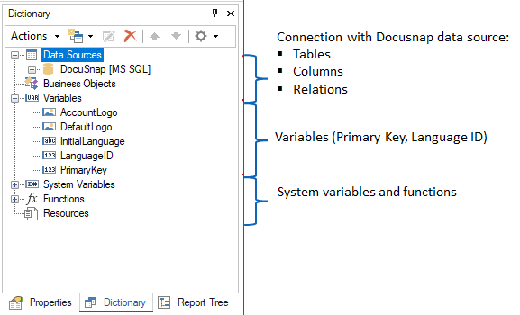 Docusnap-Report-Designer-Dictonary