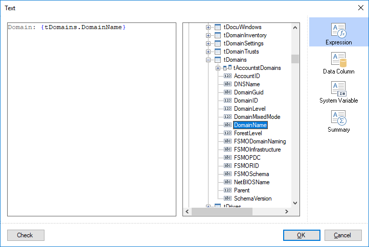 Docusnap-Report-Designer-Text-Editor-Expression-Relations