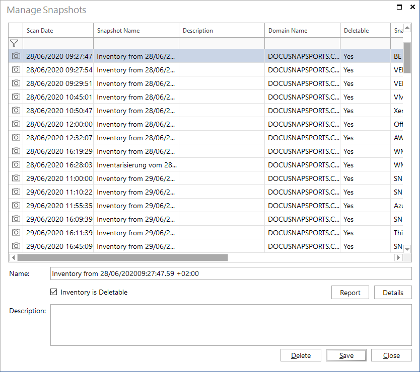 Docusnap-Advanced-Settings-Manage-Snapshots