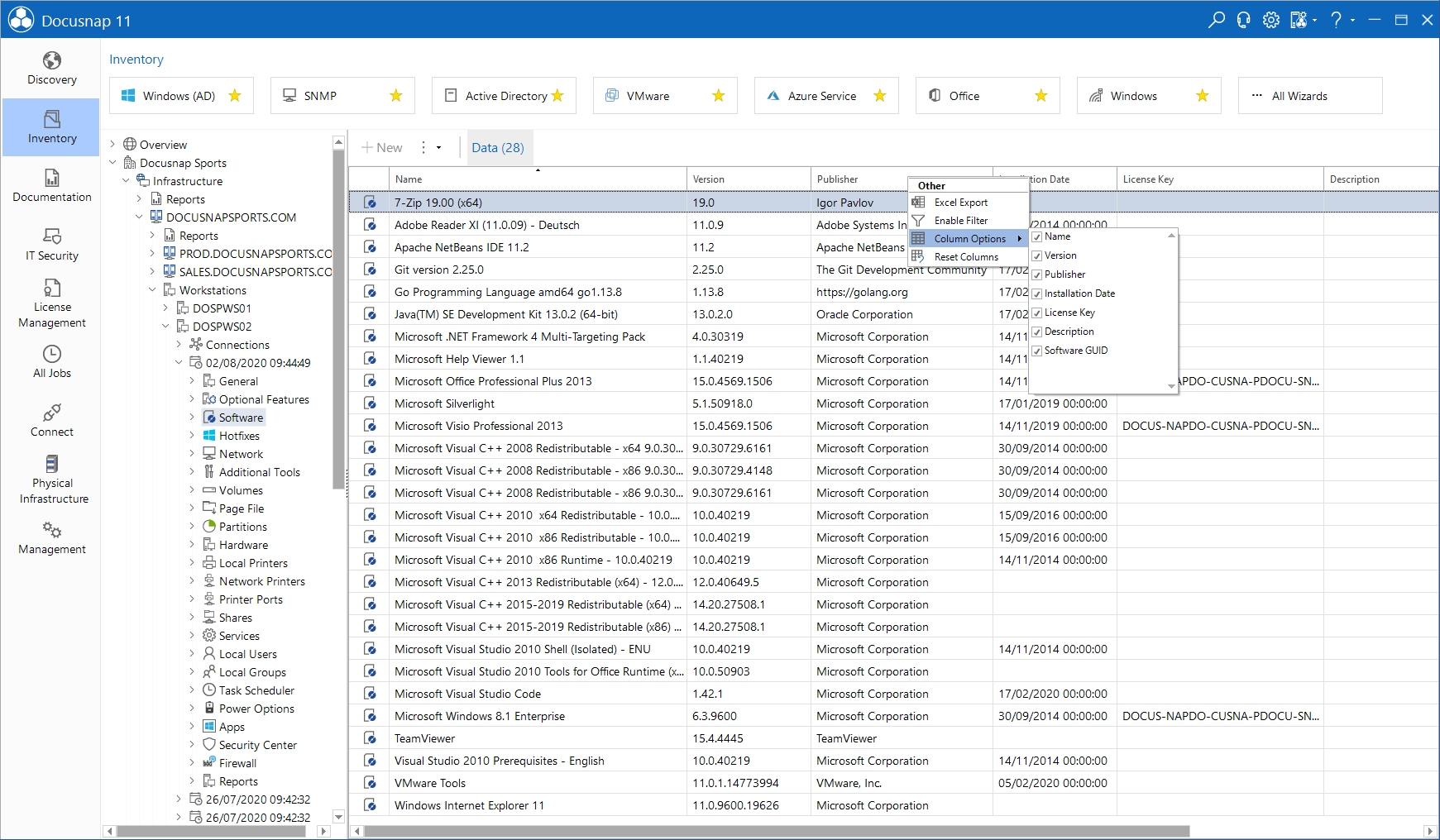 Docusnap-Data-Explorer-Column-Options