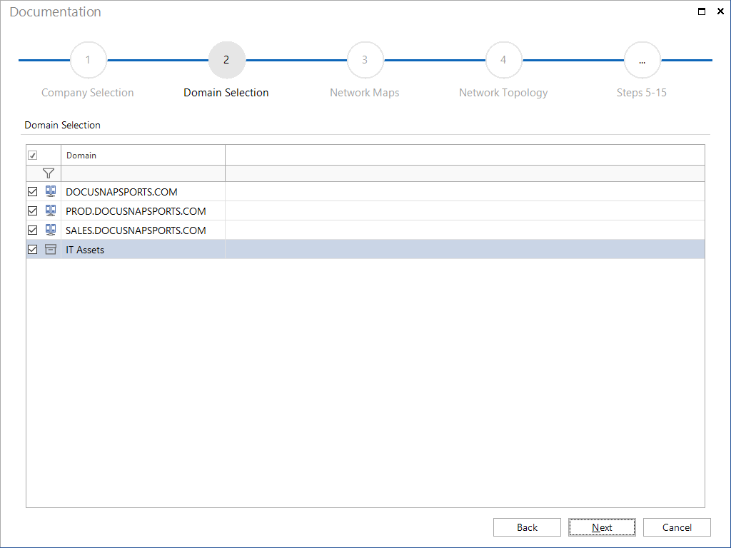 Docusnap-Documentation-Domain-Selection