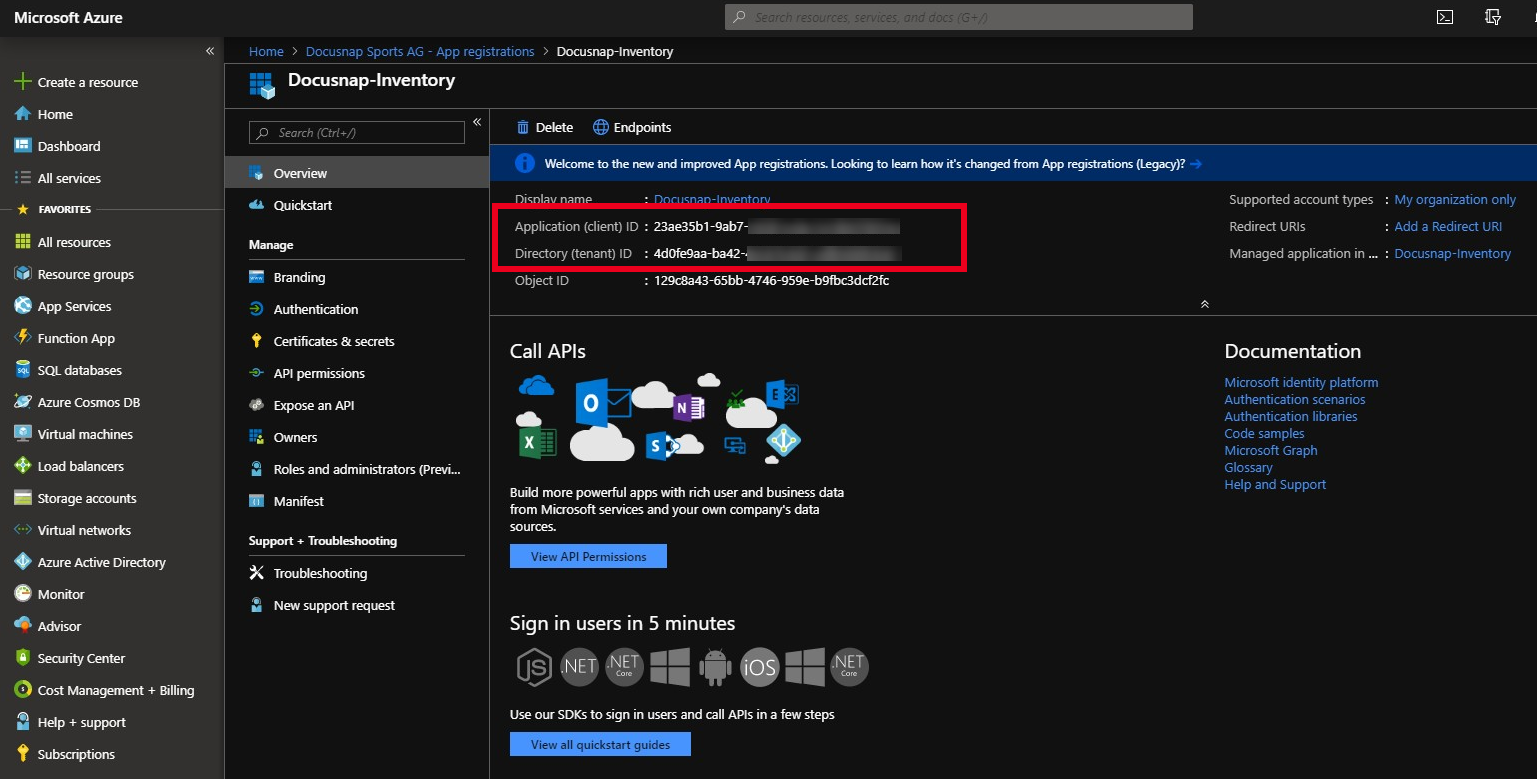 Docusnap-Inventory-Azure-Preparations-Application-ID