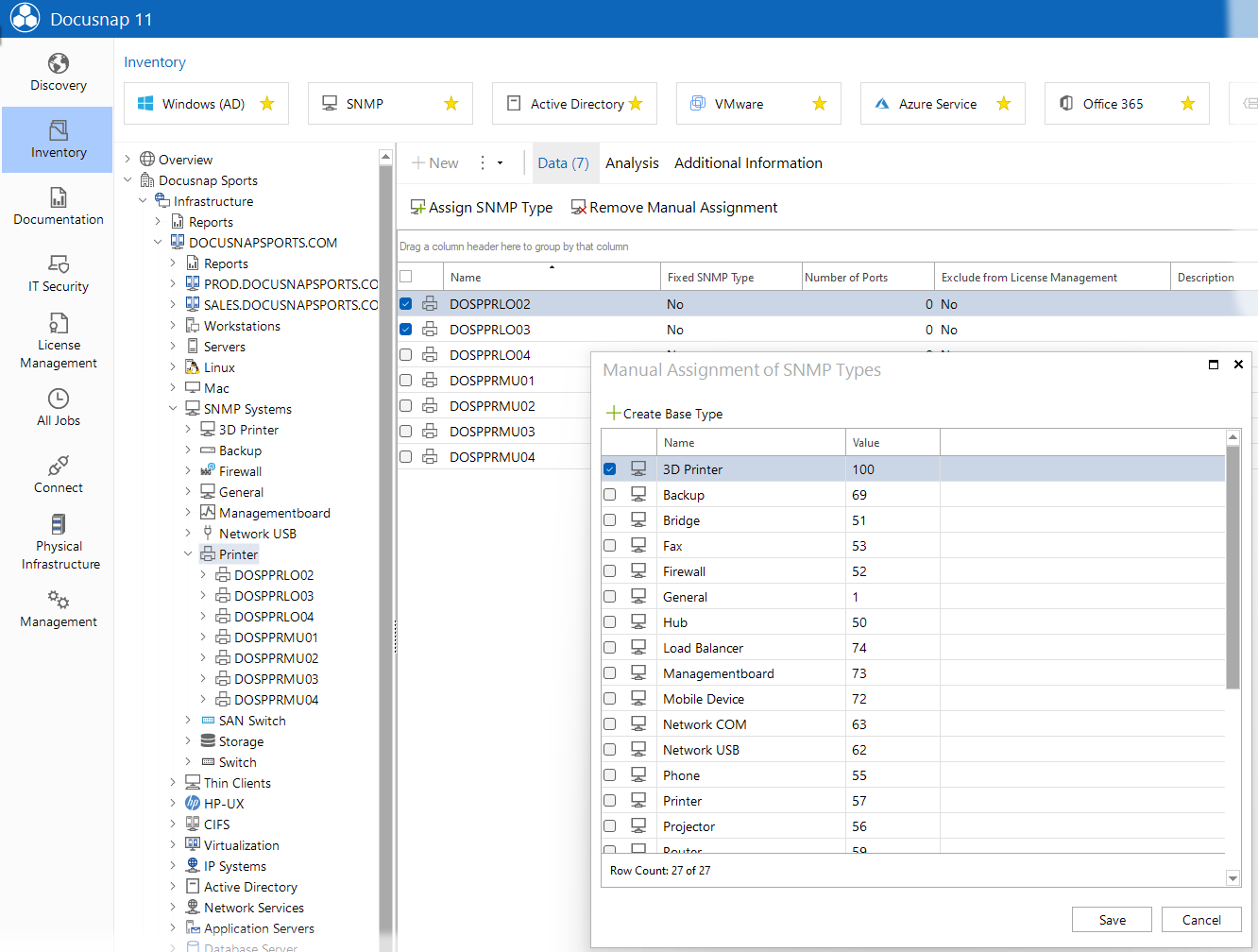 Docusnap-Inventory-Manually-Assign-Snmp-Type-Grid