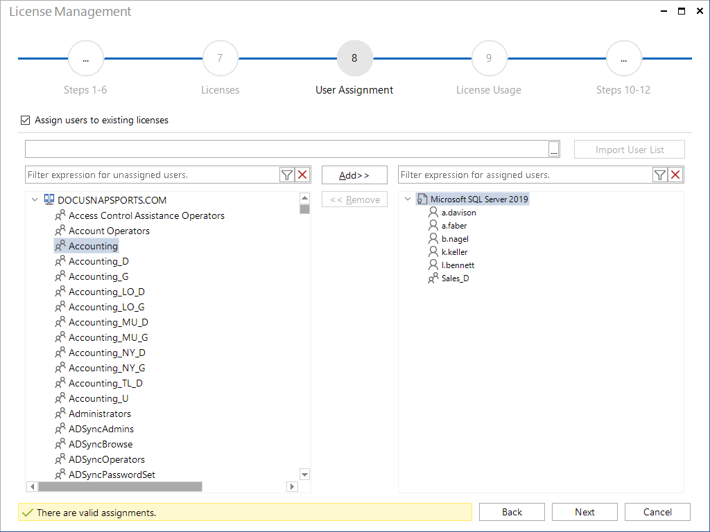 Docusnap-License-Management-User-Assignment