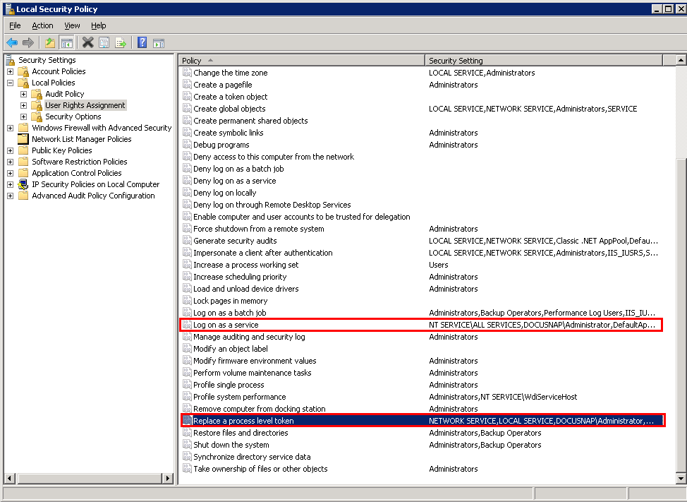 Docusnap-Server-Security-Policy