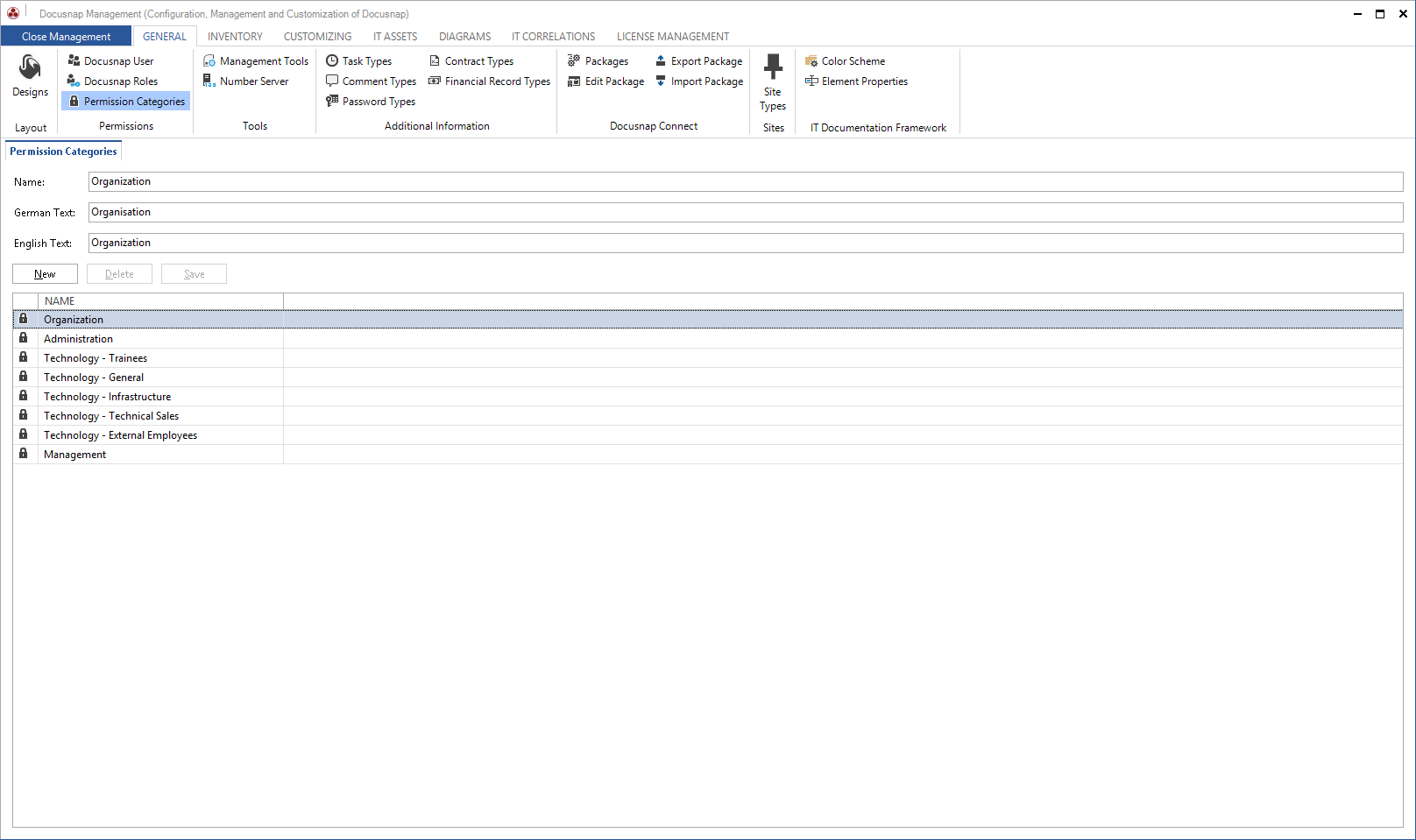 Docusnap-Management-General-Permission-Categories