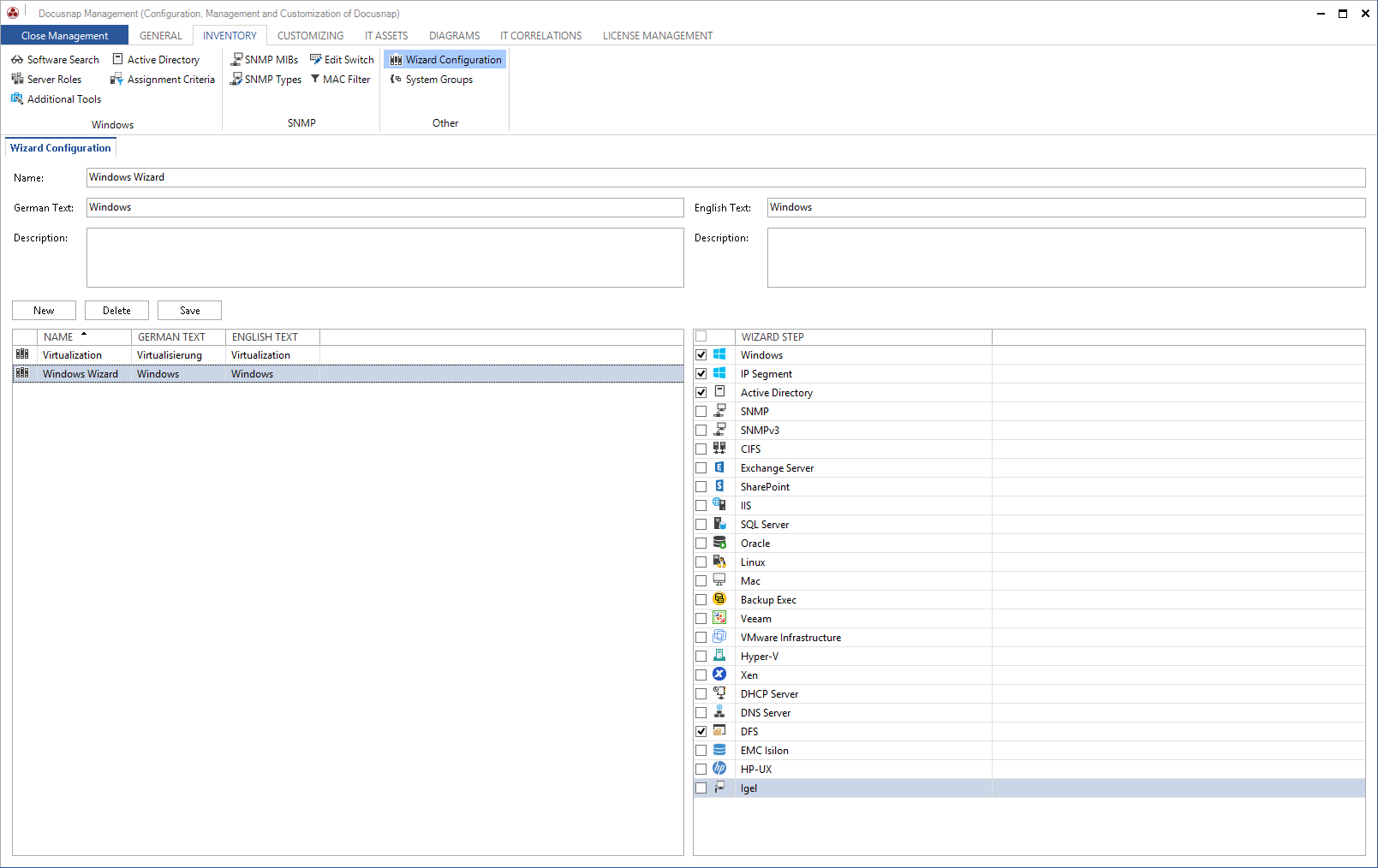 Docusnap-Management-Inventory-Wizard-Configuration