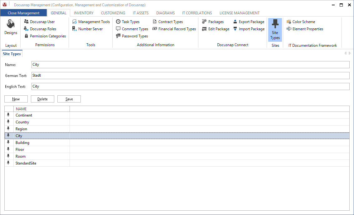 Docusnap-Management-Site-Types