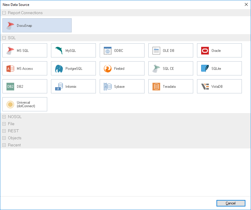 Docusnap-Report-Designer-Dictionary-Connection