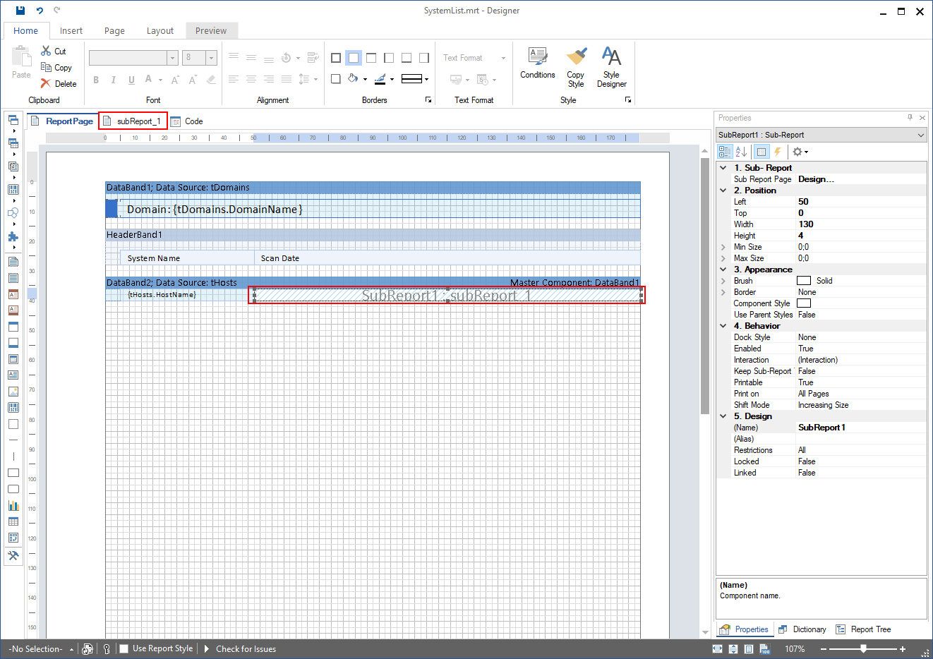 Docusnap-Report-Designer-Sub-Report-GUI