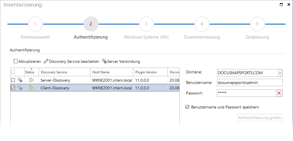 Docusnap-Active-Directory-Abgleich-Authentifizierung