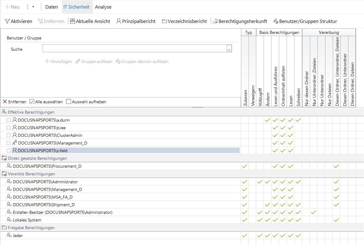 Docusnap-Berechtigungsanalyse-Berechtigungen-Anzeigen-Filter