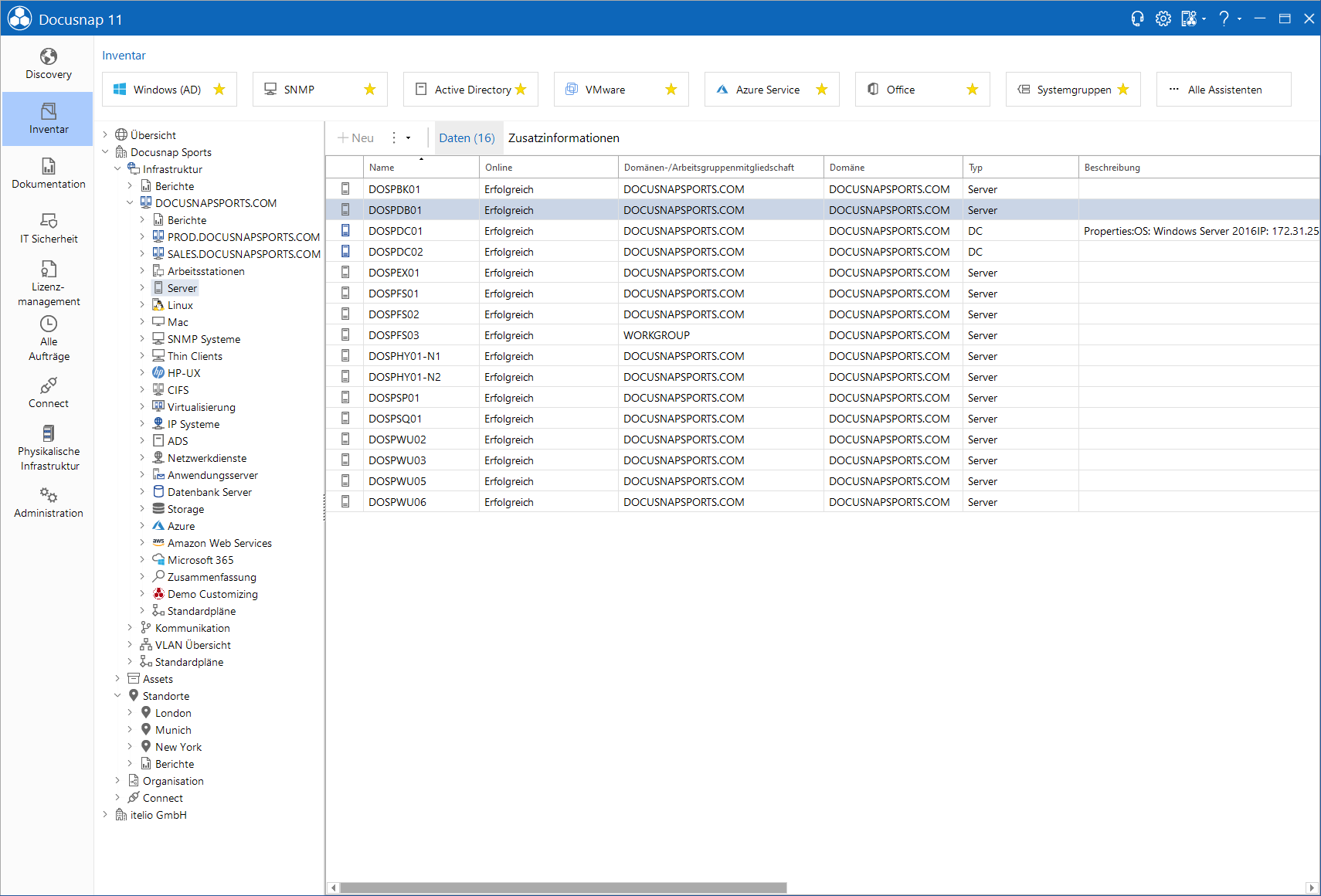 Docusnap-Datenexplorer-Daten