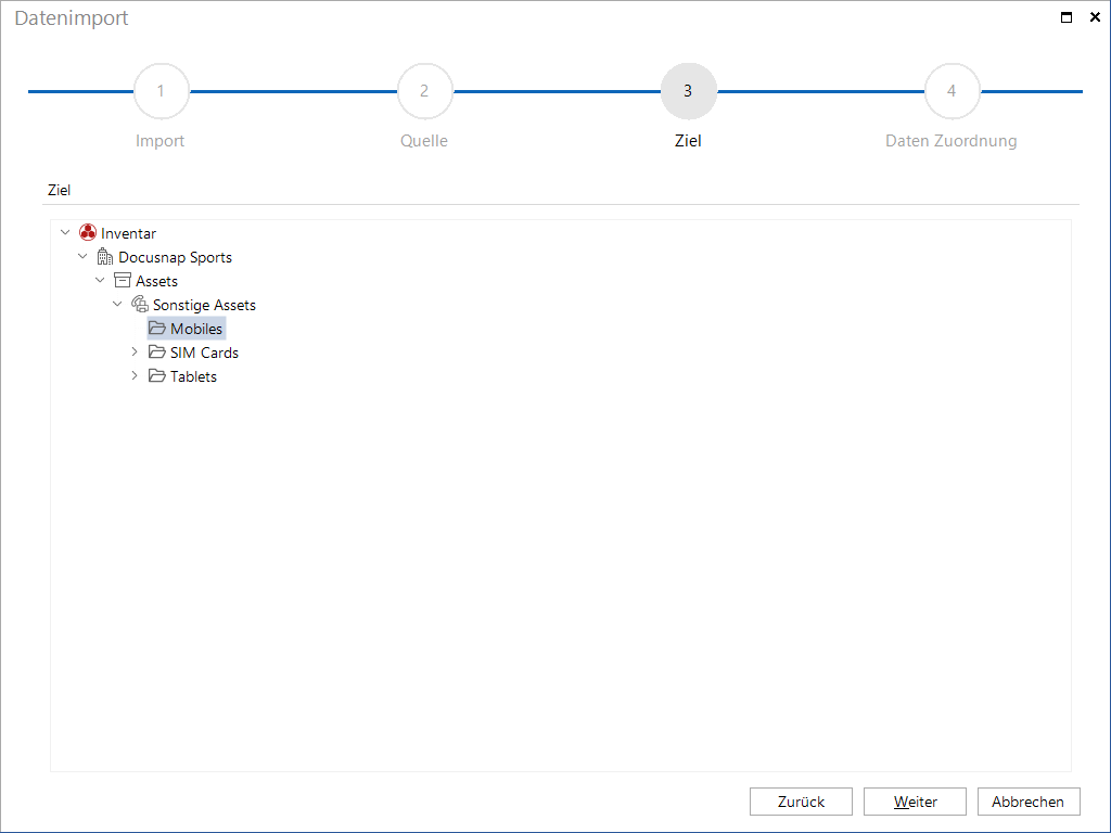 Docusnap-Datenimport-Ziel