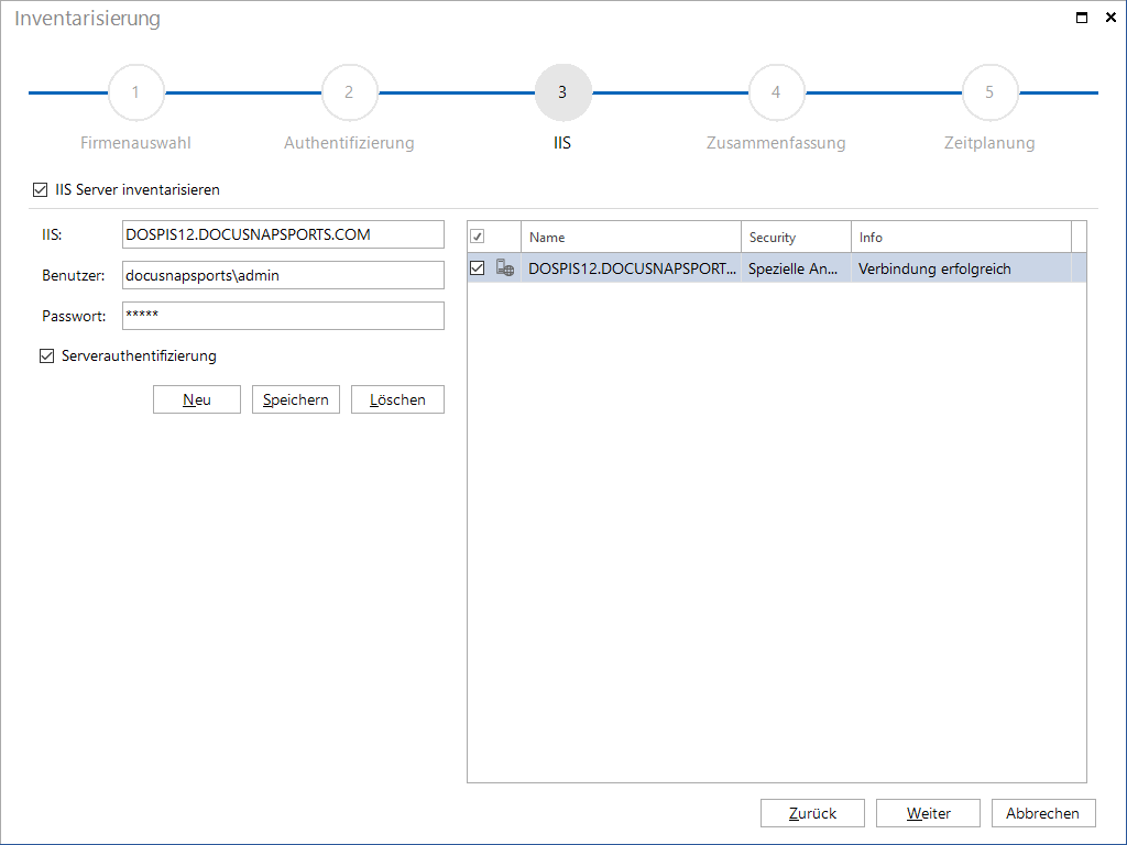 Docusnap-Inventarisierung-IIS