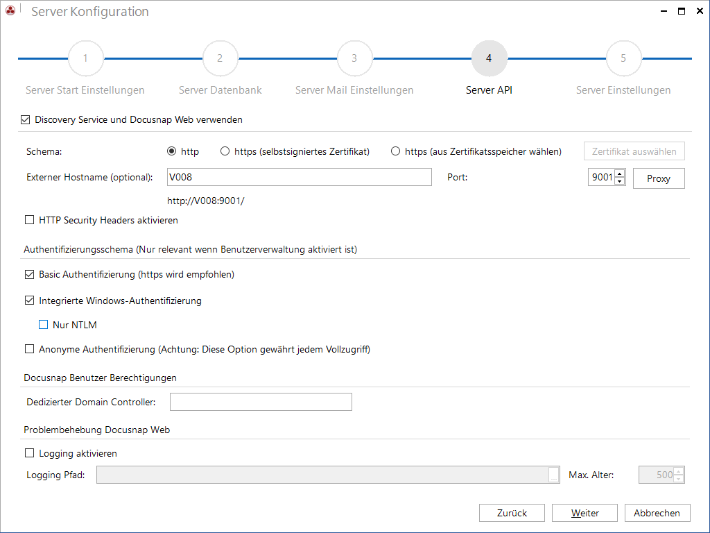 Docusnap-Konfiguration-Server-API