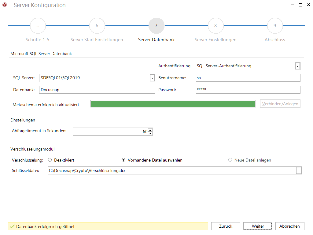 Docusnap-Konfiguration-Start-Server-Datenbank