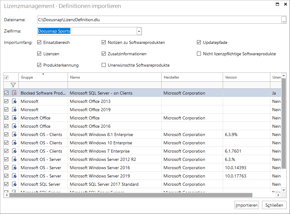 Docusnap-Lizenzmanagement-Definition-importieren