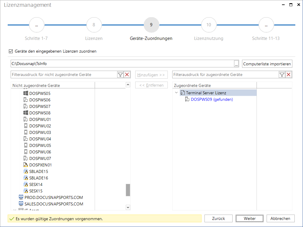 Docusnap-Lizenzmanagement-Geraete-Zuordnung-Computerliste