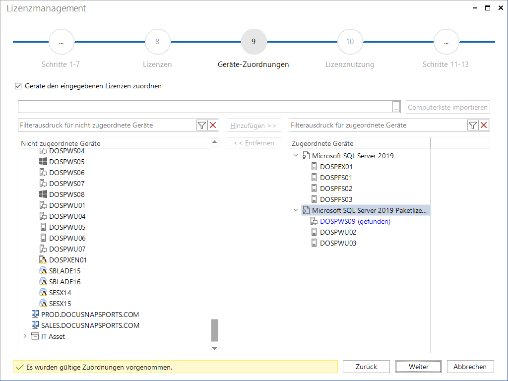 Docusnap-Lizenzmanagement-Geraete-Zuordnung