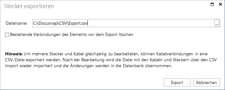 Docusnap-Physikalische-Infrastruktur-Kabelverbindung-exportieren-Dialog