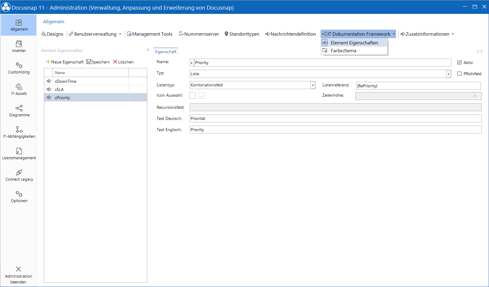 Docusnap-Administration-Allgemein-Element-Eigenschaften