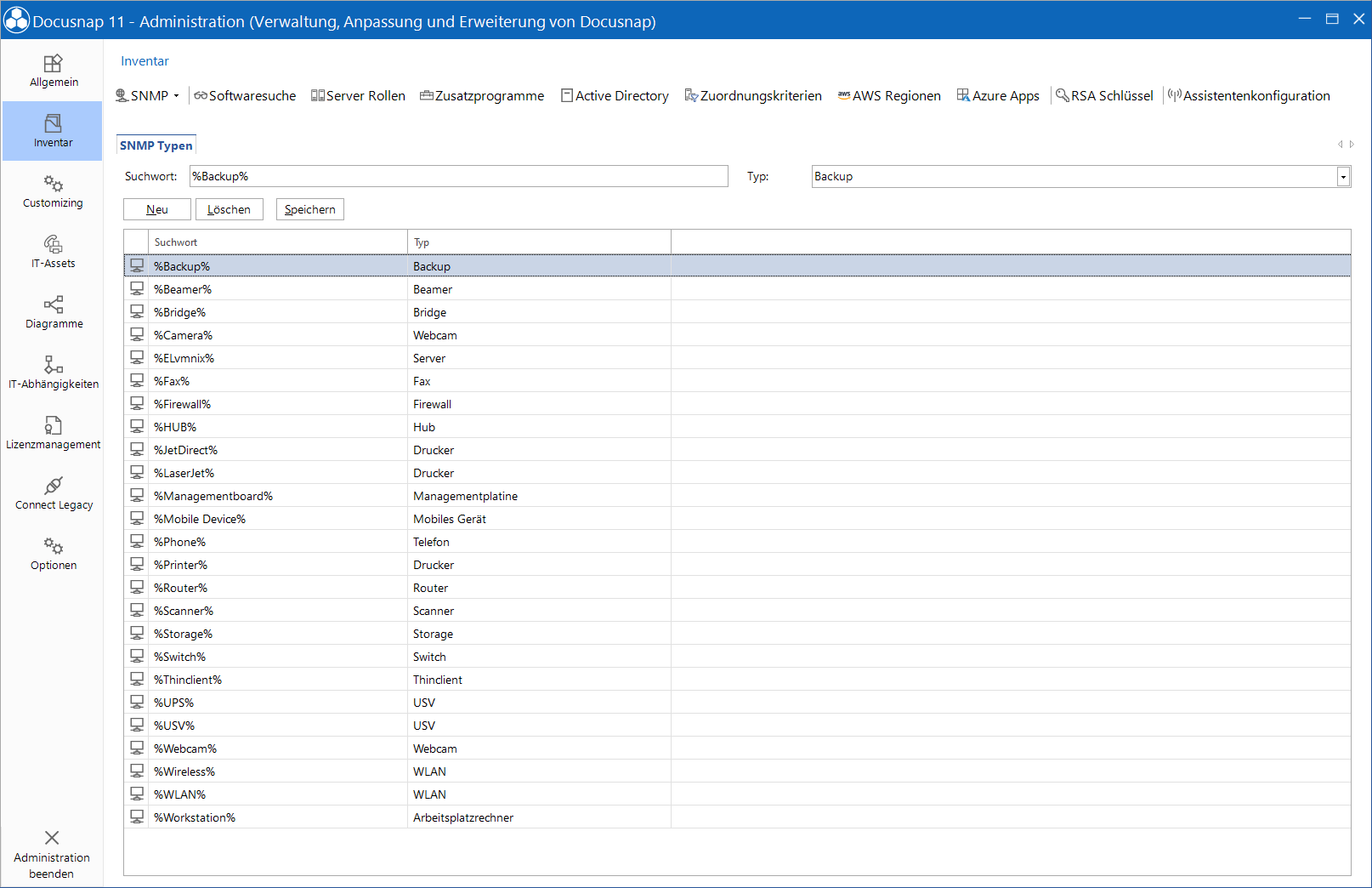 Docusnap-Administration-Inventar-SNMP-Typen