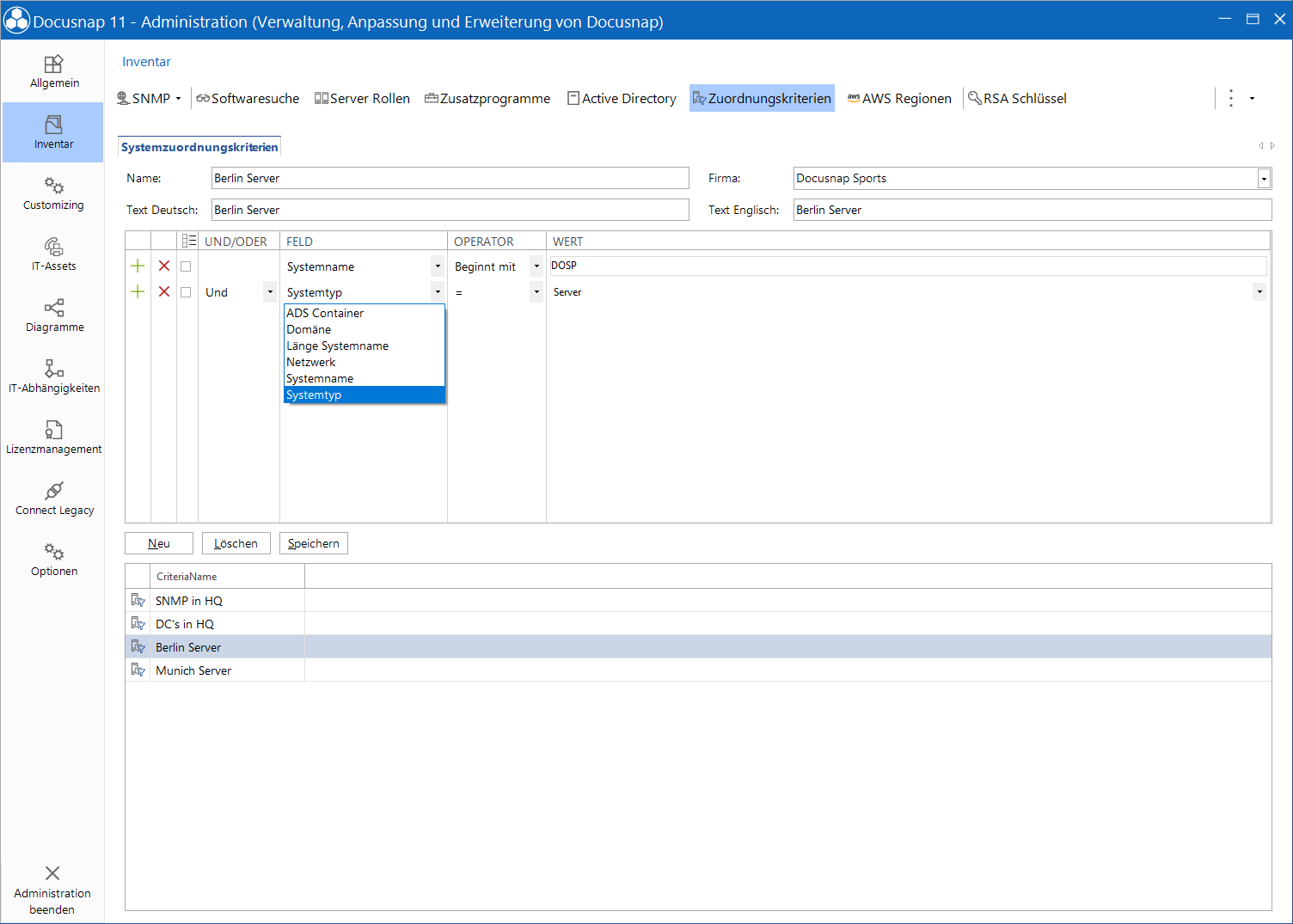 Docusnap-Administration-Inventar-Zuordnungskriterien