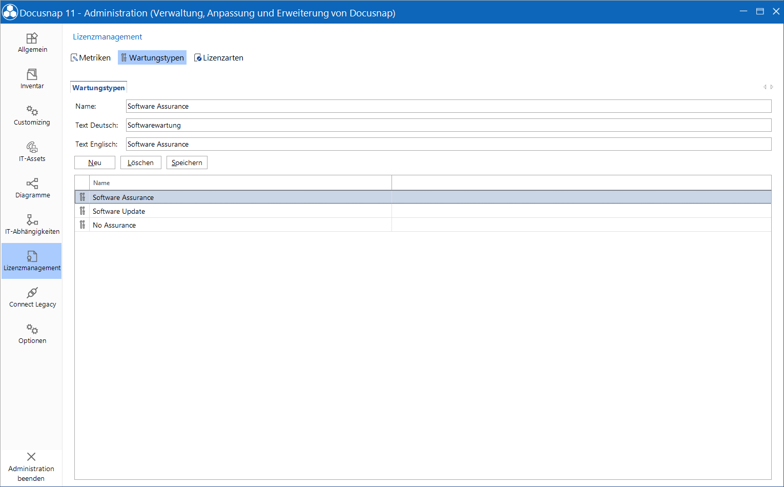 Docusnap-Administration-Lizenzmanagement-Wartungstypen