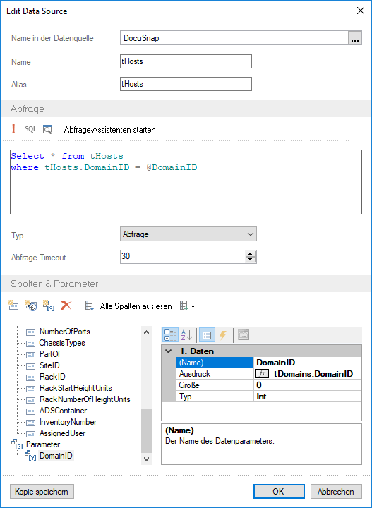 Docusnap-Berichte-Designer-Datenquelle-bearbeiten-Parameter