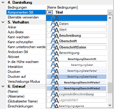 Docusnap-Berichte-Designer-Eigenschaften-Komponenten-Stil