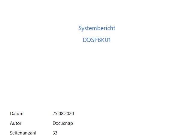 Docusnap-Berichtswesen-Deckblatt