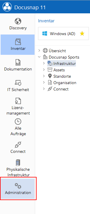 Docusnap-Administration-Öffnen