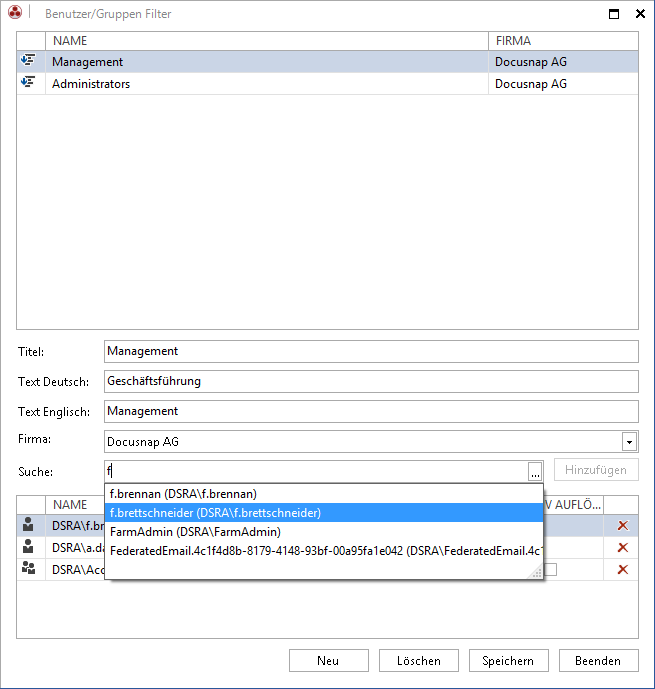 Docusnap-Berechtigungsanalyse-Benutzer-Gruppen-Filter