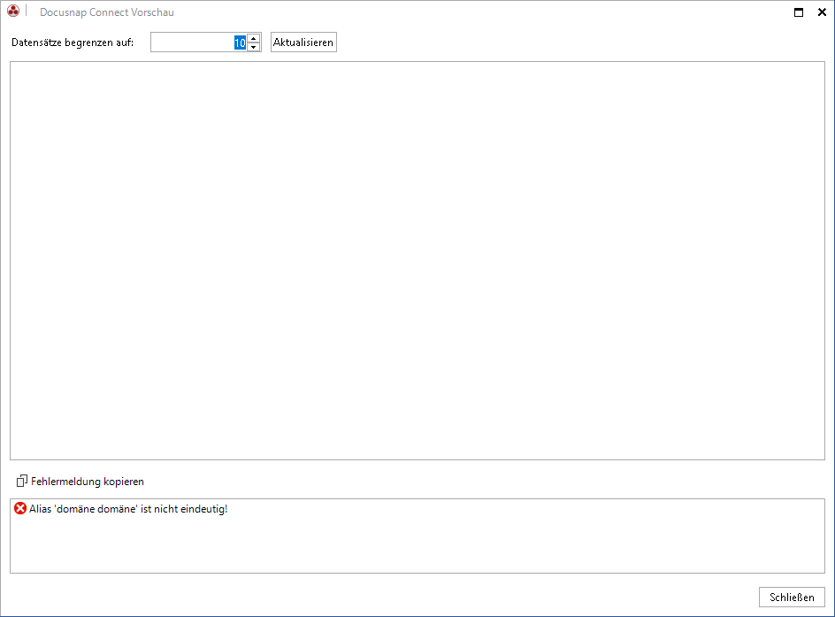 Docusnap-Connect-Paket-Vorschau-Fehler