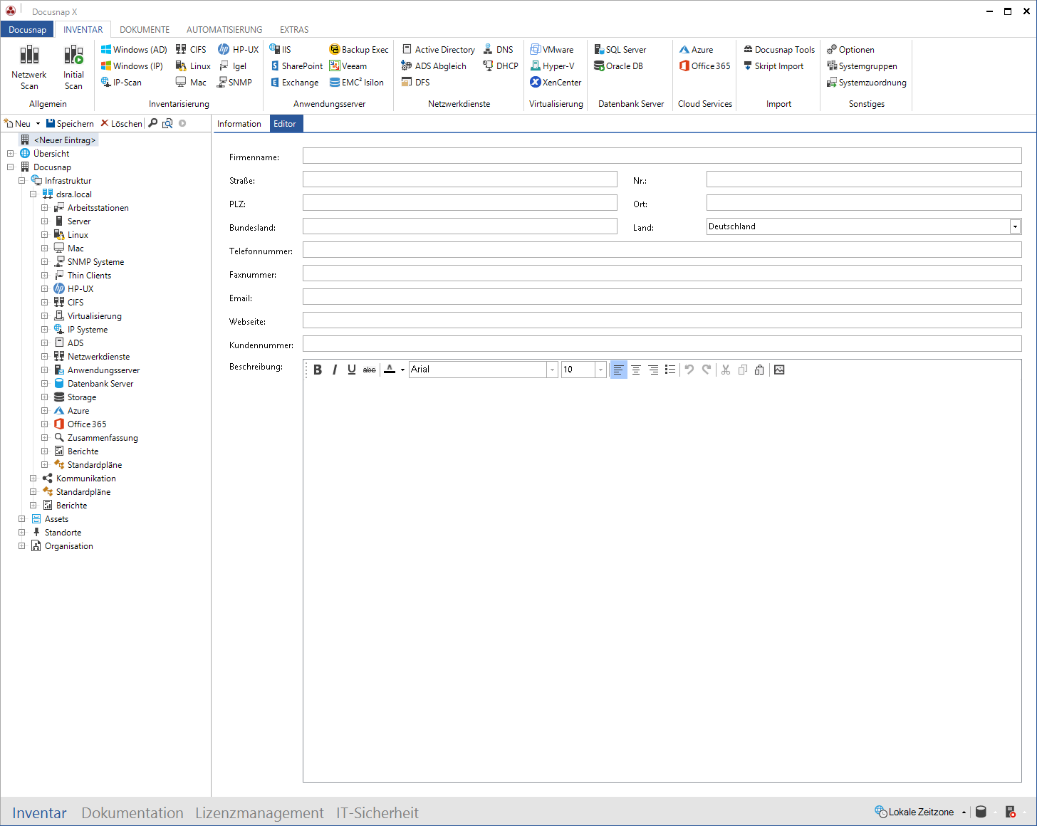 Docusnap-Datenexplorer-Firma-Erstellen