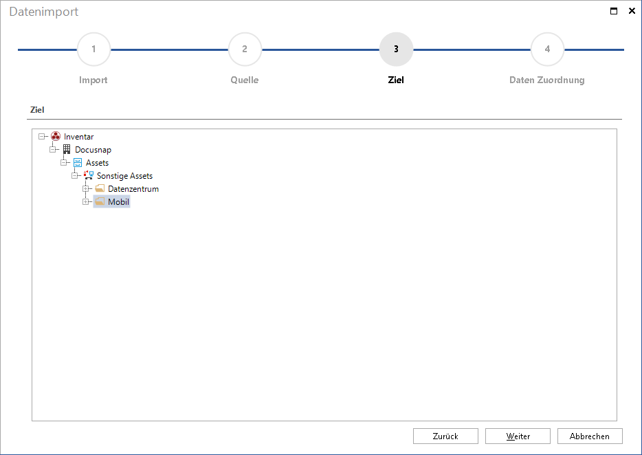 Docusnap-Datenimport-Ziel