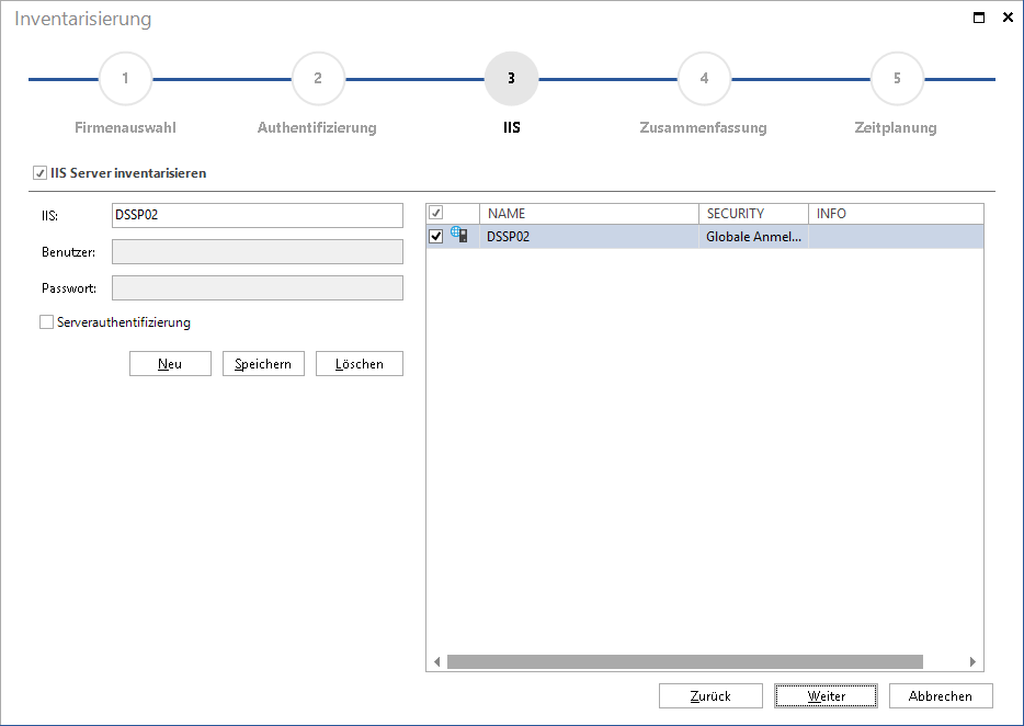 Docusnap-Inventarisierung-IIS