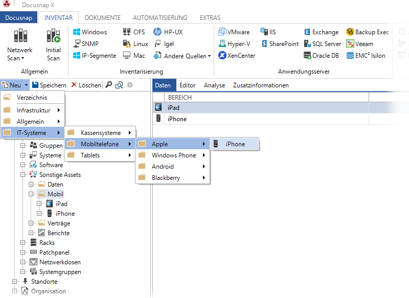 Docusnap-IT-Asset-anlegen