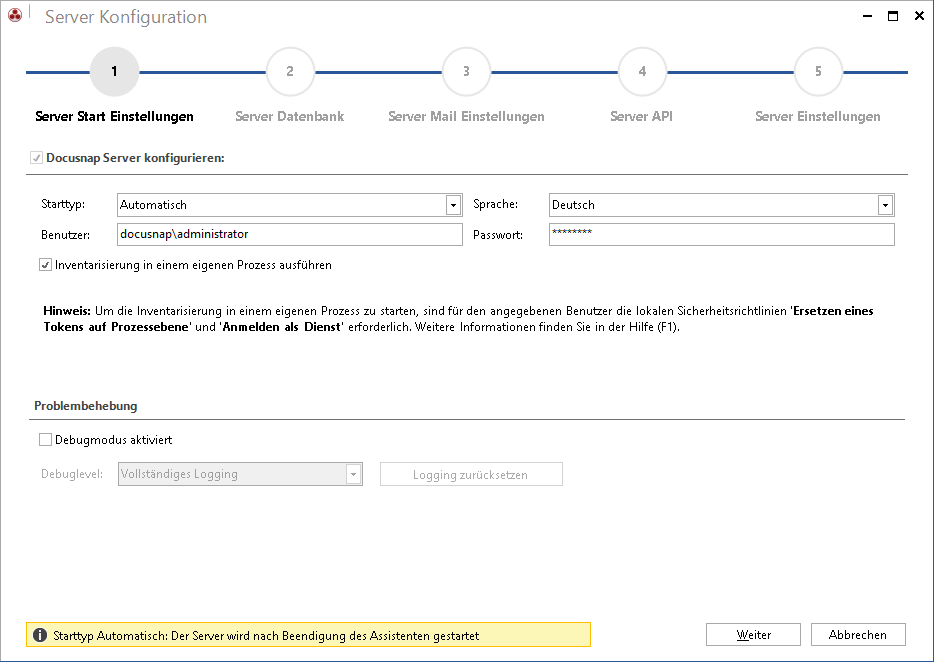 Docusnap-Konfiguration-Server-Token