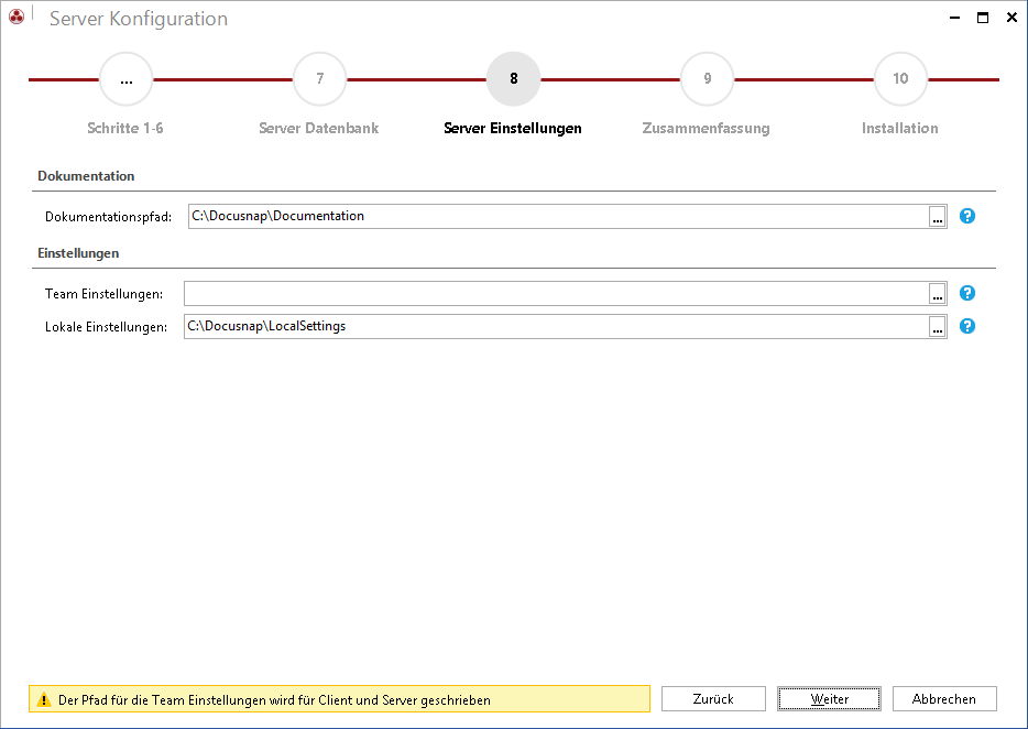 Docusnap-Konfiguration-Start-Server-Einstellungen