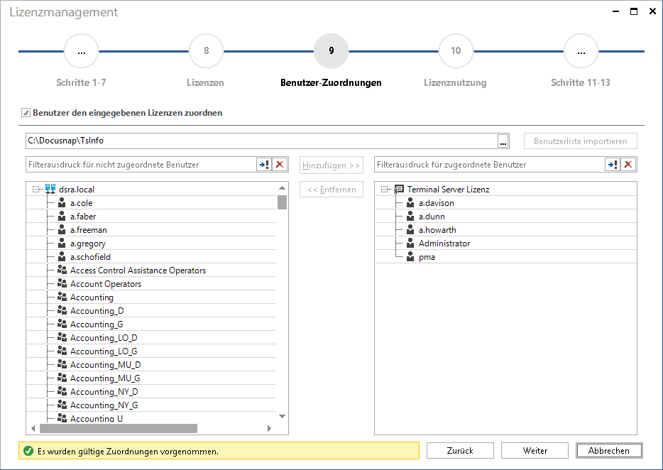 Docusnap-Lizenzmanagement-Benutzer-Zuordnung-Benutzerliste