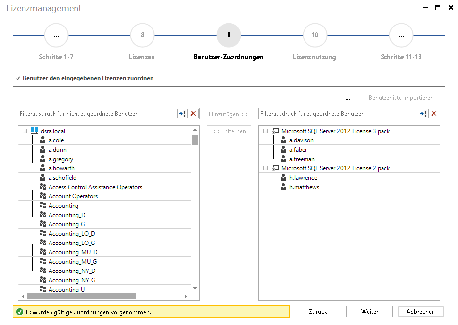 Docusnap-Lizenzmanagement-Benutzer-Zuordnung