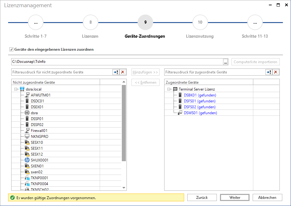 Docusnap-Lizenzmanagement-Geraete-Zuordnung-Computerliste