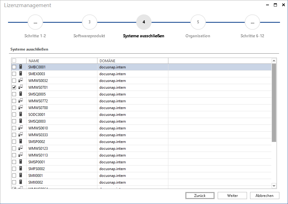 Docusnap-Lizenzmanagement-Systeme-ausschliessen