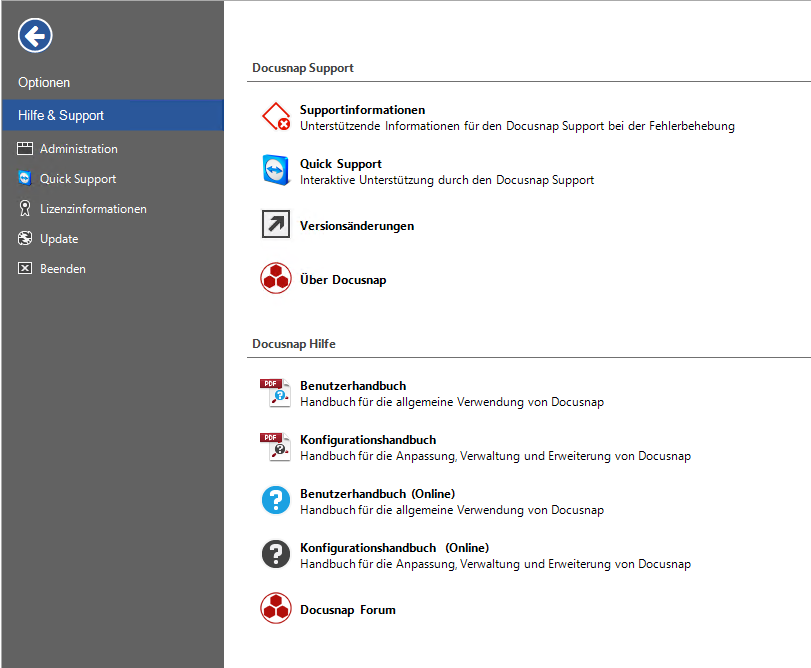 Docusnap-Menue-Help-Support